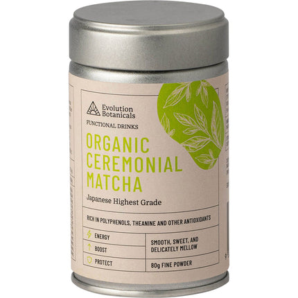 EVOLUTION BOTANICALS Organic Japanese Matcha Highest Ceremonial Grade 80g | Superfood Powder