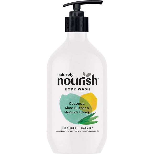 NATURELY NOURISH Body Wash Coconut, Shea Butter & Manuka Honey 1L