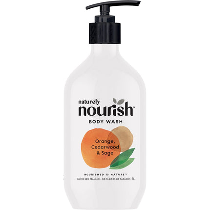 NATURELY NOURISH Body Wash Orange, Cedarwood & Sage 1L
