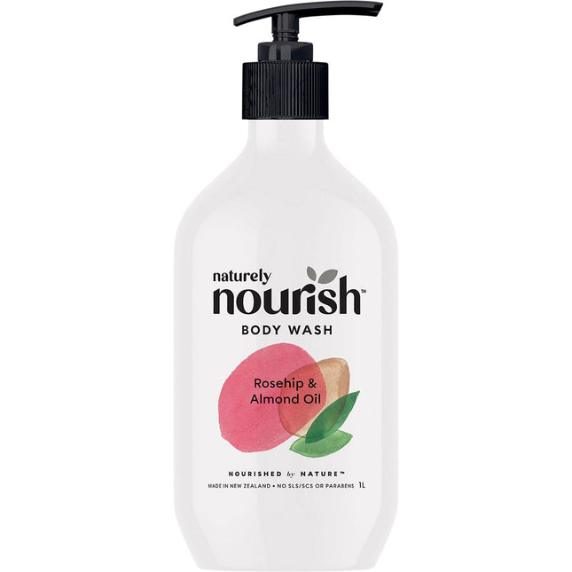 Naturely Nourish - Body Wash Rosehip & Almond Oil - 1L