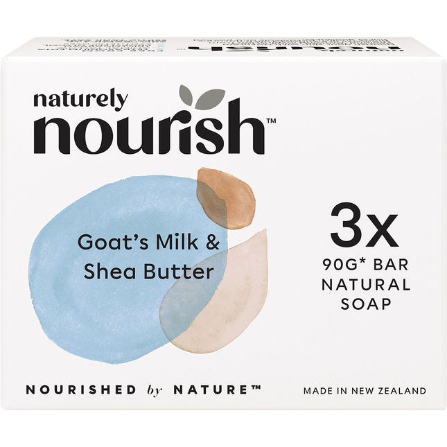 Naturely Nourish Natural Soap Bar Goat's Milk & Shea Butter 3pk