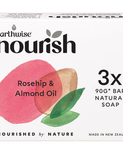 NATURELY NOURISH Natural Soap Bar Rosehip & Almond Oil 3pk | Tea