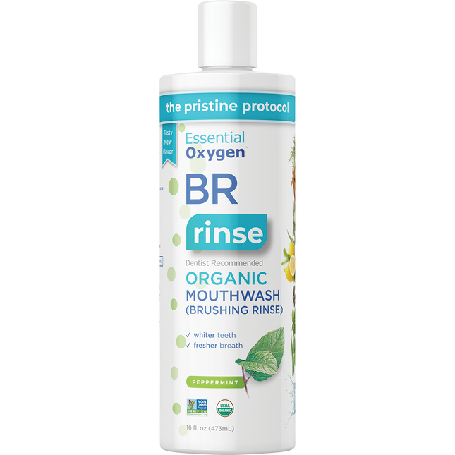 Essential Oxygen Toothpaste/Mouthwash Brushing Rinse Peppermint 473ml