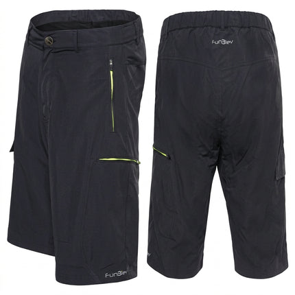 Mens Baggy Shorts FUNKIER, POLICORO / Black, MEDIUM, mesh lining inc chamois