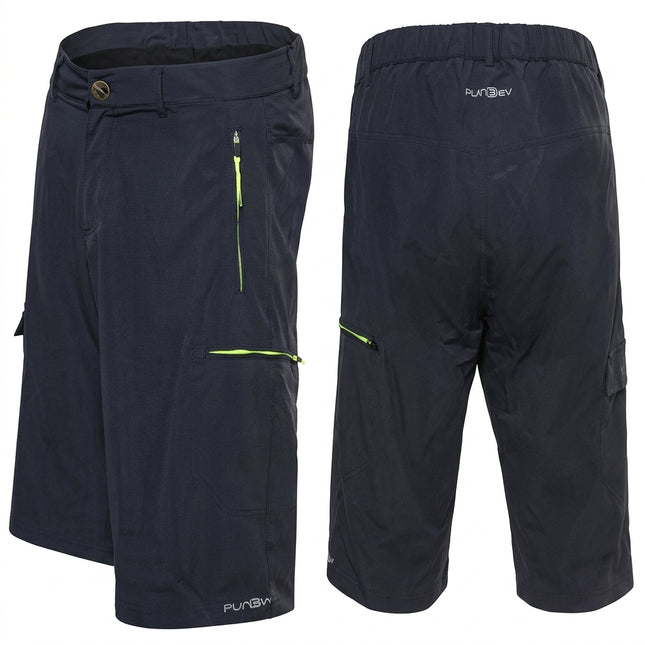 Mens Baggy Shorts FUNKIER, POLICORO / Black, LARGE, mesh lining inc chamois