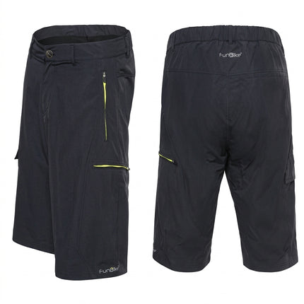 Mens Baggy Shorts FUNKIER, POLICORO / Black, XL, mesh lining inc chamois