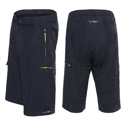 Mens Baggy Shorts FUNKIER, POLICORO / Black, XXL, mesh lining inc chamois