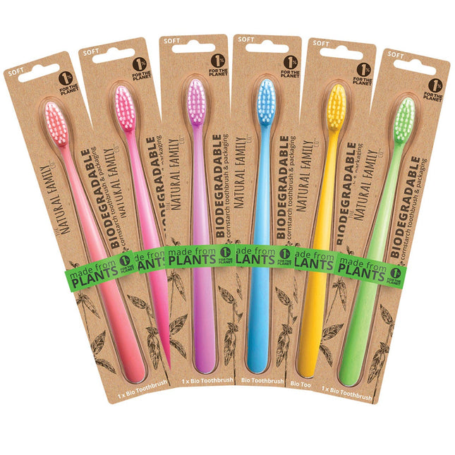 NFCO. - BIO TOOTHBRUSH SOFT SINGLE ASSORTMENT NEON X8