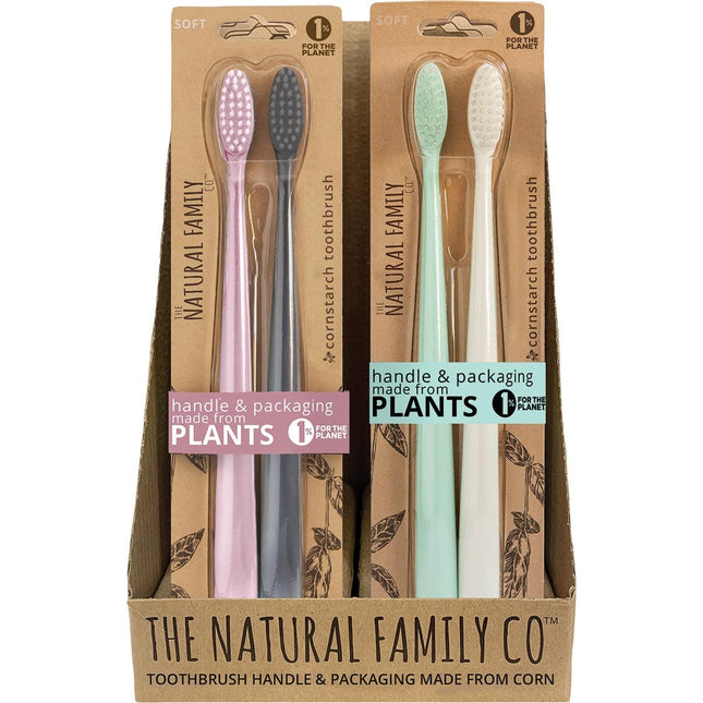 NFCO. Bio Toothbrush (twin Pack) Soft - Assorted Colours 8x2pk | Oral Care