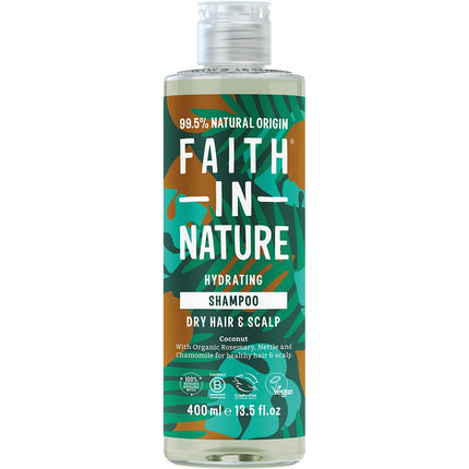 FAITH in NATURE Shampoo Hydrating Coconut 400ml | Reusable Straw