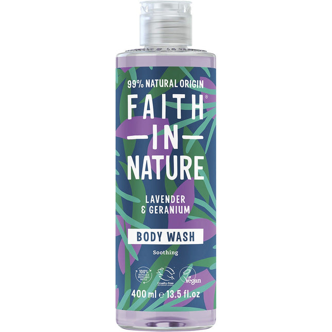 FAITH in NATURE Body Wash Soothing Lavender & Geranium 400ml
