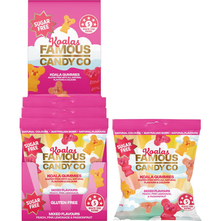 FAMOUS Sugar Free Candy Koala Gummies Mixed Flavours 10x50g | Snack