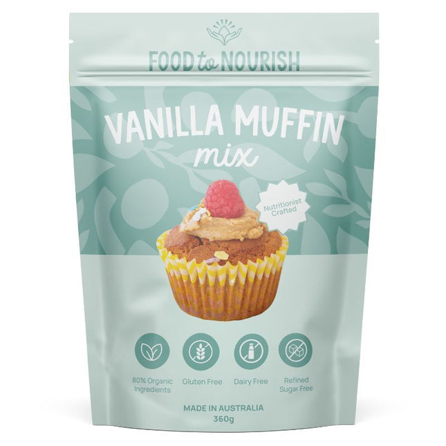 FOOD TO NOURISH SIMPLY VANILLA MUFFIN MIX 360G