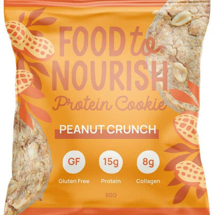 FOOD TO NOURISH PROTEIN COOKIE PEANUT CRUNCH 60G X 12