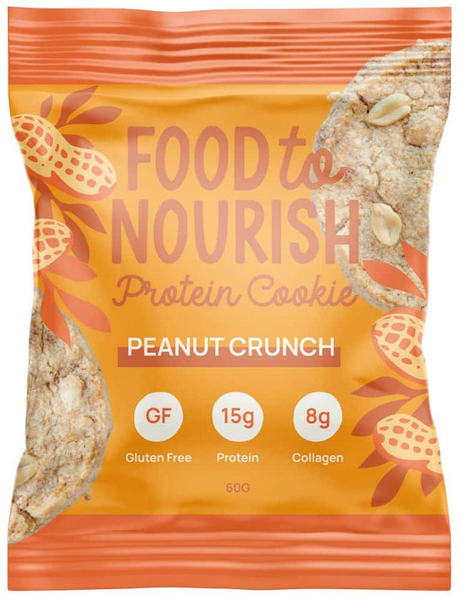 FOOD TO NOURISH PROTEIN COOKIE PEANUT CRUNCH 60G X 12