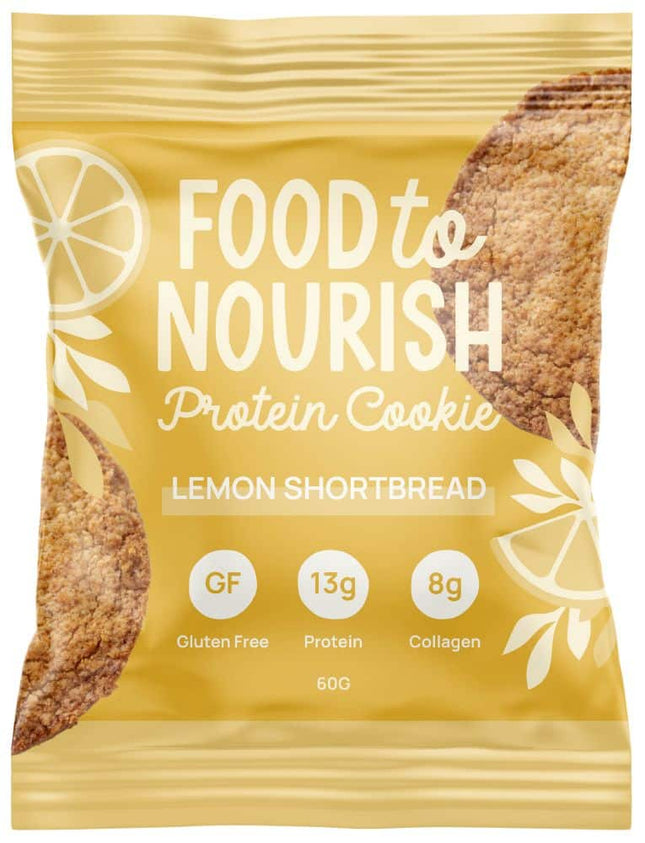 FOOD TO NOURISH PROTEIN COOKIE LEMONSHORTBREAD 60G X 12