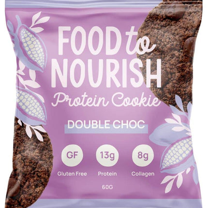 FOOD TO NOURISH PROTEIN COOKIE DOUBLE CHOC 60G X 12