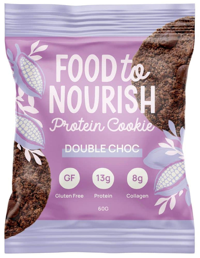 FOOD TO NOURISH PROTEIN COOKIE DOUBLE CHOC 60G X 12