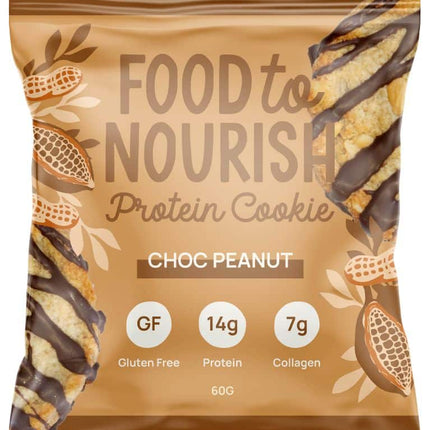 FOOD TO NOURISH PROTEIN COOKIE CHOC PEANUT 60G X 12