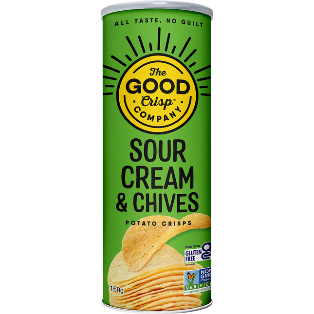 The Good Crisp Company Sour Cream & Chives Potato Crisps 8 x 160g