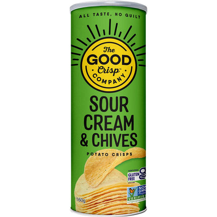 THE GOOD CRISP COMPANY Potato Crisps Sour Cream & Chives 8x160g | Snack Chips