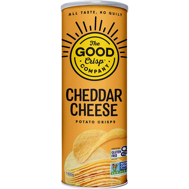 THE GOOD CRISP COMPANY Potato Crisps Cheddar Cheese 8x160g | Cleaning Brush