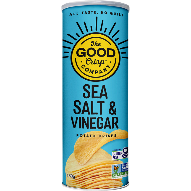The Good Crisp Company Sea Salt & Vinegar Potato Crisps 8 x 160g