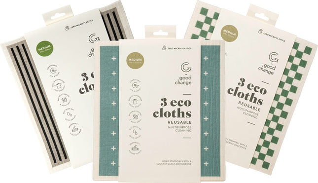 GOOD CHANGE STORE Eco Cloth Medium 3pk | Eco Cleaning Product