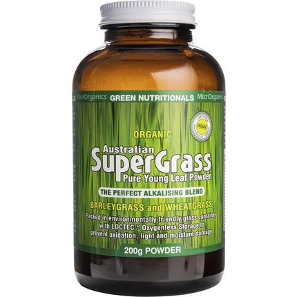 GREEN NUTRITIONALS Organic Supergrass Powder 200g | Nuts & Seeds