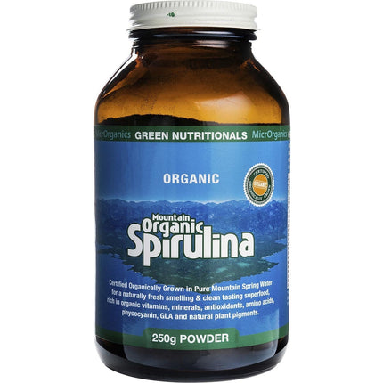 GREEN NUTRITIONALS Mountain Organic Spirulina 250g | Algae Supplement