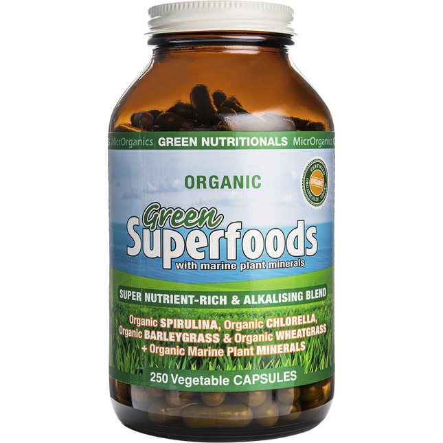 Green Nutritionals Organic Green Superfoods 250 Capsules