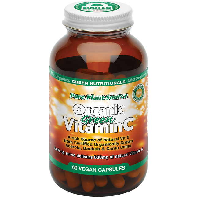 Green Nutritionals Organic Green Vitamin C 600mg 60 Capsules