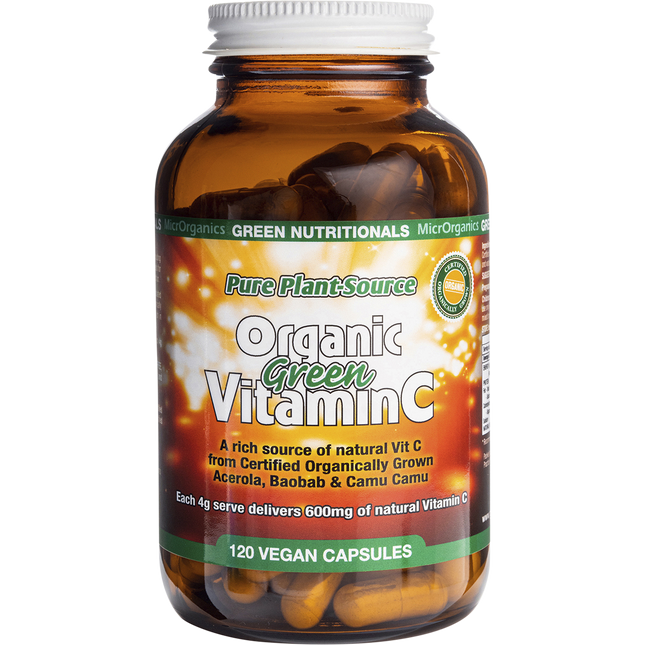 Green Nutritionals Organic Green Vitamin C 600mg 120 Caps