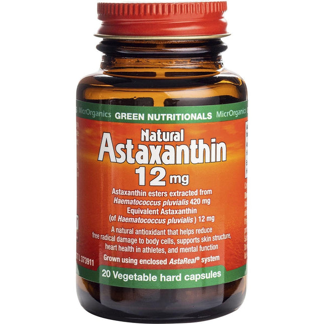 Green Nutritionals - Natural Astaxanthin Vegan Capsules 12mg