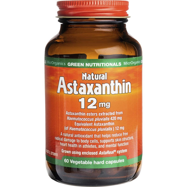 Green Nutritionals - Natural Astaxanthin Vegan Capsules 12mg