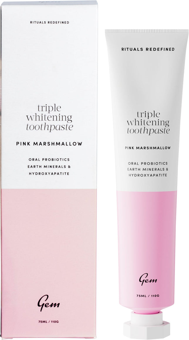 GEM Toothpaste Triple Whitening Pink Marshmallow 110g