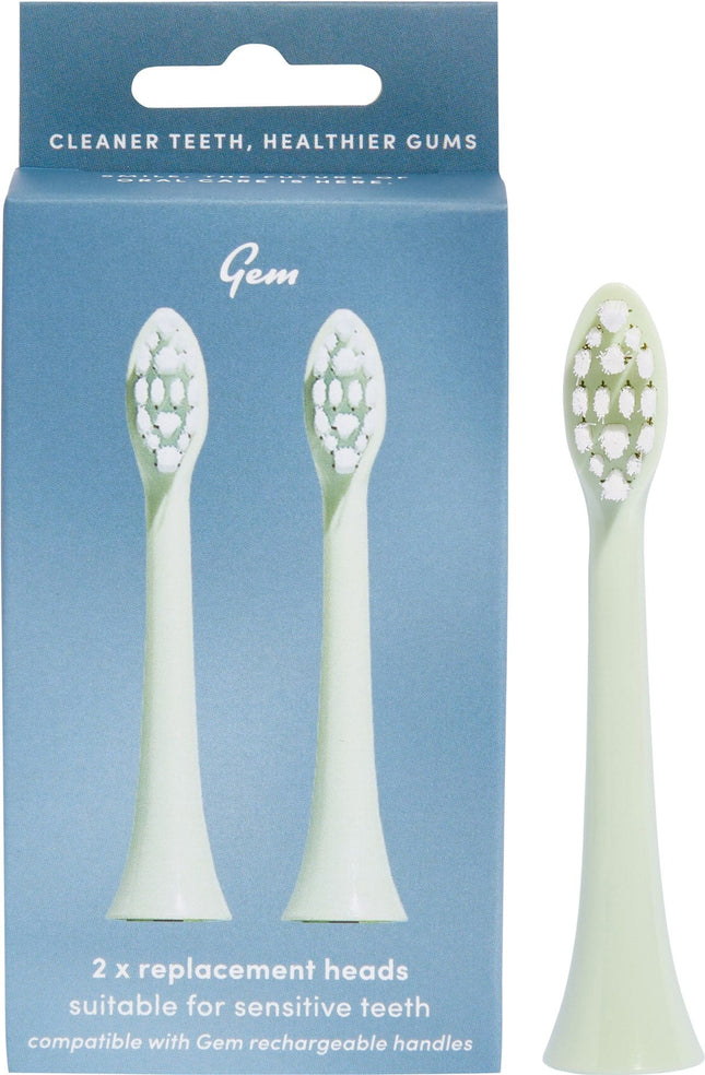 GEM Electric Toothbrush Replacement Heads Mint 2pk | Oral Care