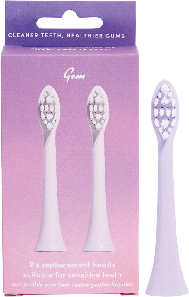 GEM Electric Toothbrush Replacement Heads Rose 2pk | Oral Care