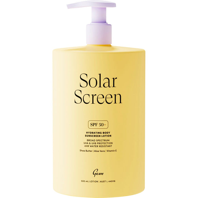 GEM Solar Screen SPF50+ Hydrating Body Sunscreen Lotion 500ml