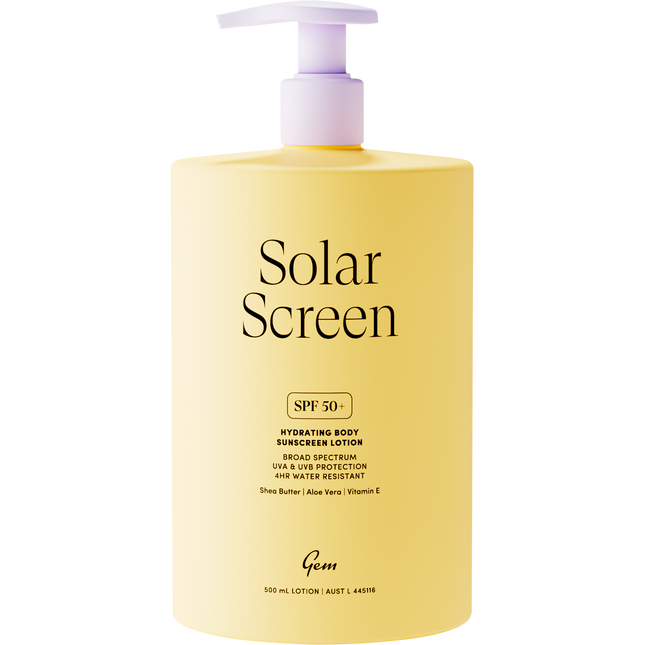 Gem Solar Screen SPF50+ Hydrating Body Sunscreen Lotion 500ml