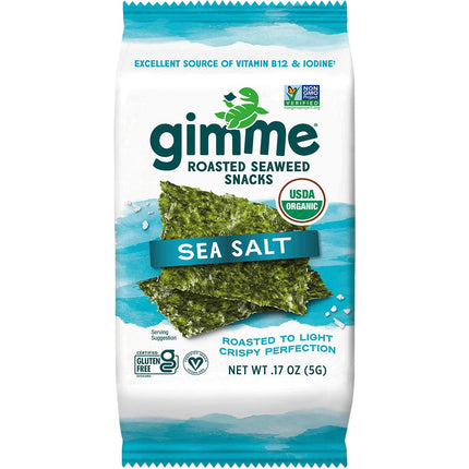 GIMME Roasted Seaweed Snacks Sea Salt 6x5g | Magnesium Supplement