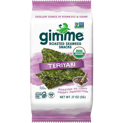 GIMME Roasted Seaweed Snacks Teriyaki 6x5g | Magnesium Supplement