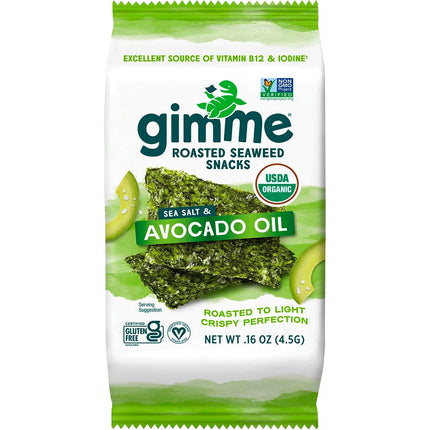 GIMME Roasted Seaweed Snacks Sea Salt & Avocado Oil 6x4.5g | Cooking Salt