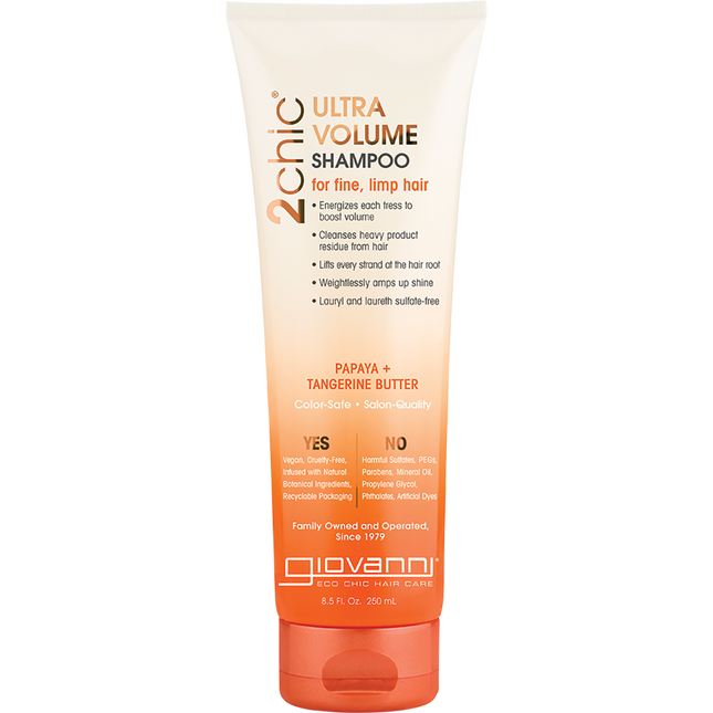 Giovanni 2chic Ultra Volume Fine Limp Hair Shampoo Tangerine & Papaya Butter 250ml