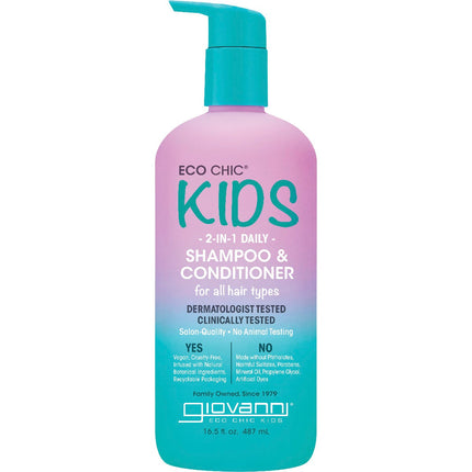GIOVANNI Eco Chic Kids 2-in-1 Daily Shampoo & Conditioner 487ml | Vitamin Supplement