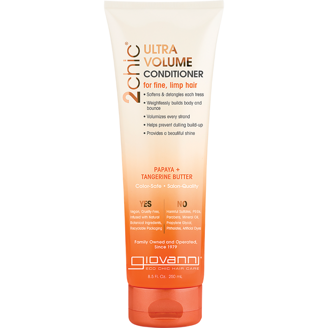 Giovanni 2chic Ultra Volume Fine, Limp Hair Conditioner Tangerine & Papaya Butter 250ml
