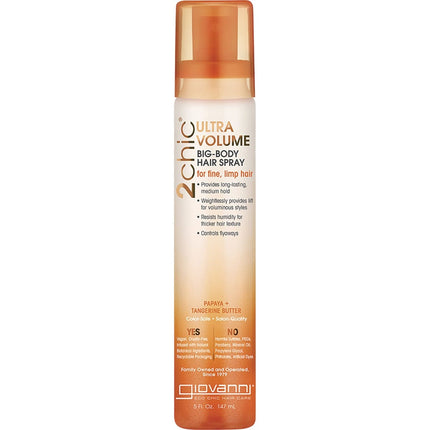 GIOVANNI Big Body Hair Spray 2chic Ultra Volume Fine, Limp Hair 147ml | Hair Serum