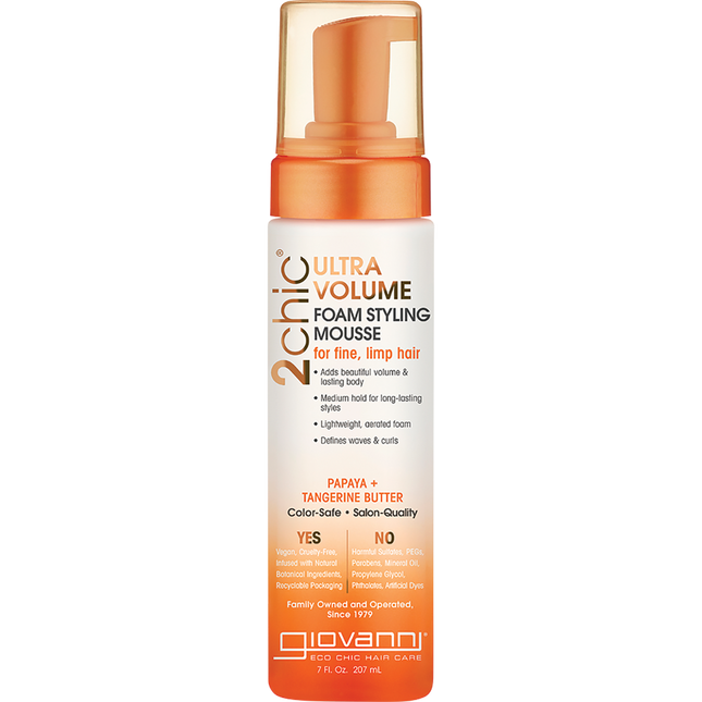 Giovanni 2chic Ultra Volume Styling Mousse Tangerine & Papaya Butter 207ml
