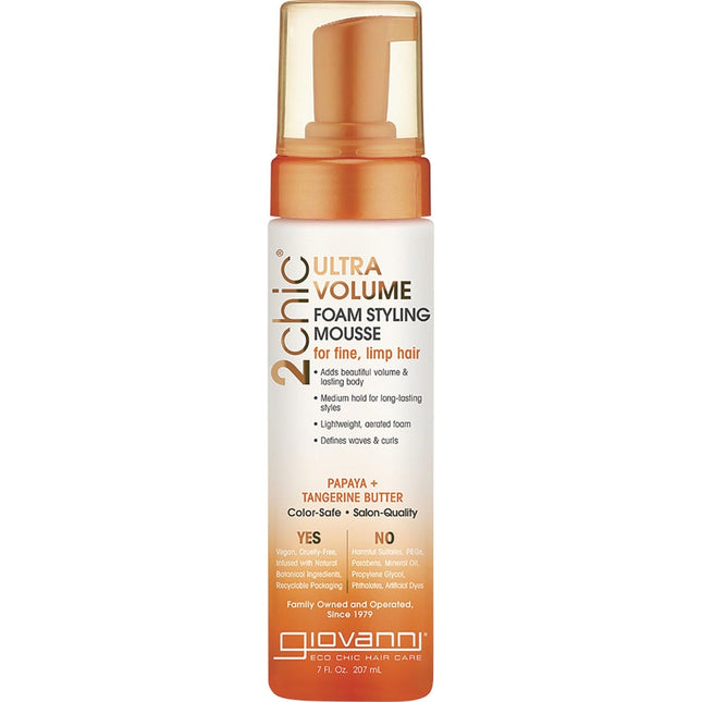 Giovanni - Styling Mousse 2chic Ultra Volume Fine, Limp Hair - 207ml