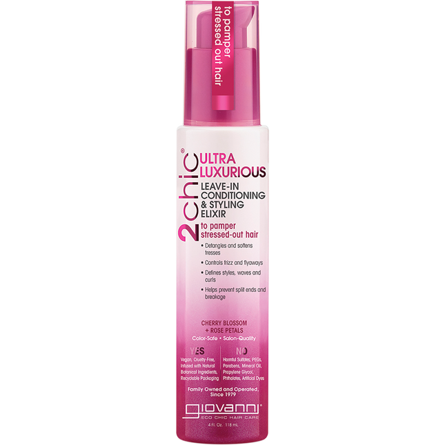 Giovanni 2chic Ultra Luxurious Stress Hair Leave-in Conditioner Cherry Blossom & Rose Petals 118ml